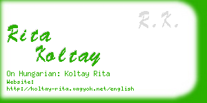 rita koltay business card